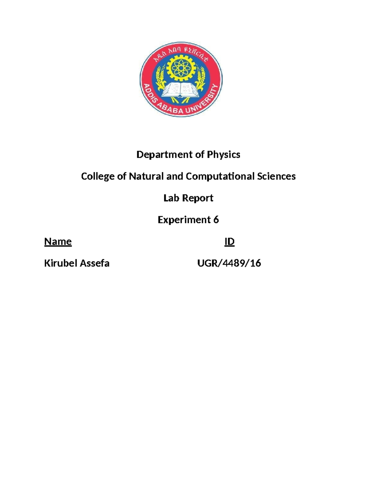 Lab Report: Investigating Archimedes' Principle in Experiment 6 - Studocu