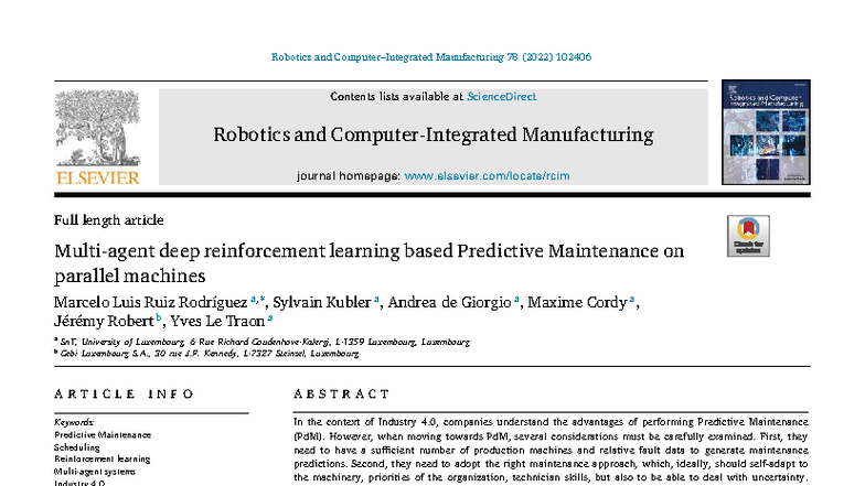 Deep Reinforcement Learning for Predictive Maintenance in Manufacturing ...