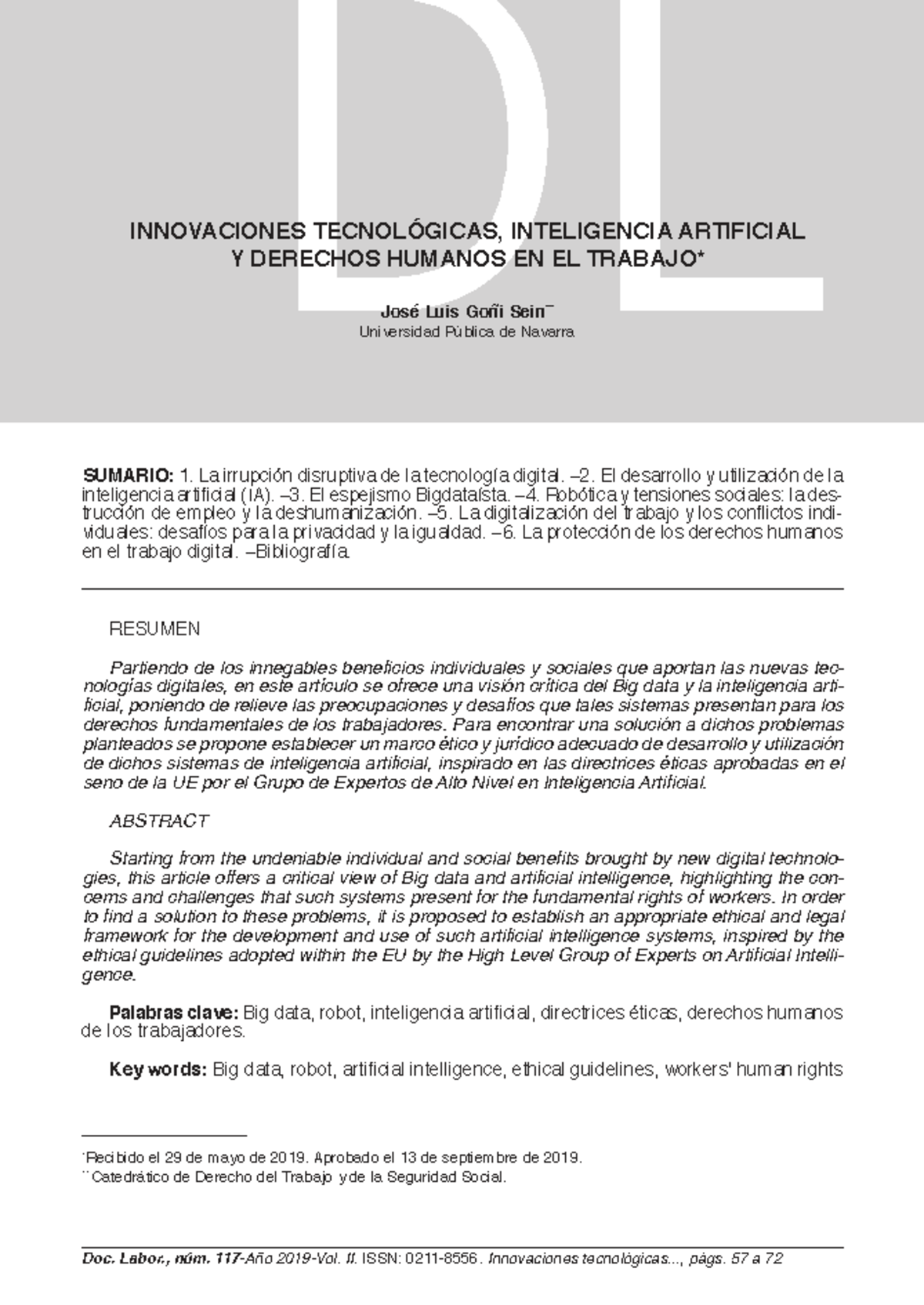 Innovaciones Tecnológicas y Derechos Humanos en el Trabajo Digital ...