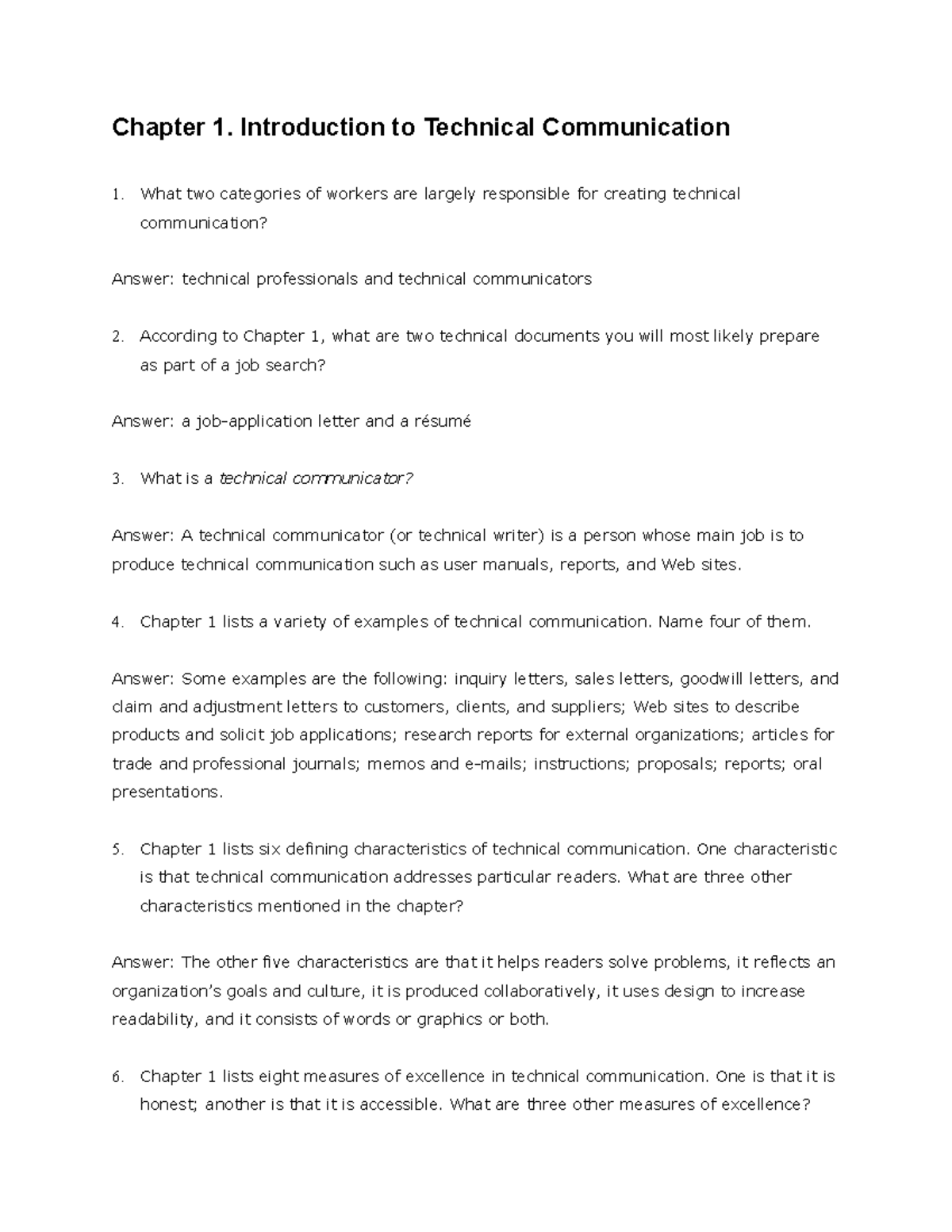 TEST BANK: Squstor Technical Writing Chapter 1 Insights - Studocu
