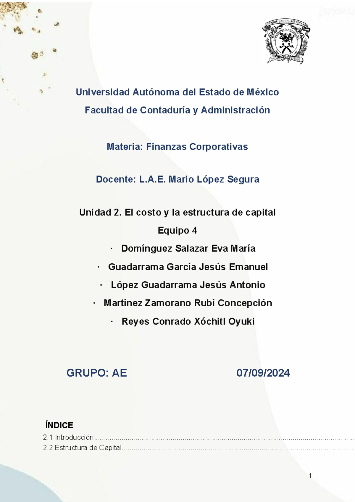 Unidad 2: Costo y Estructura de Capital en Finanzas Corporativas (FC ...