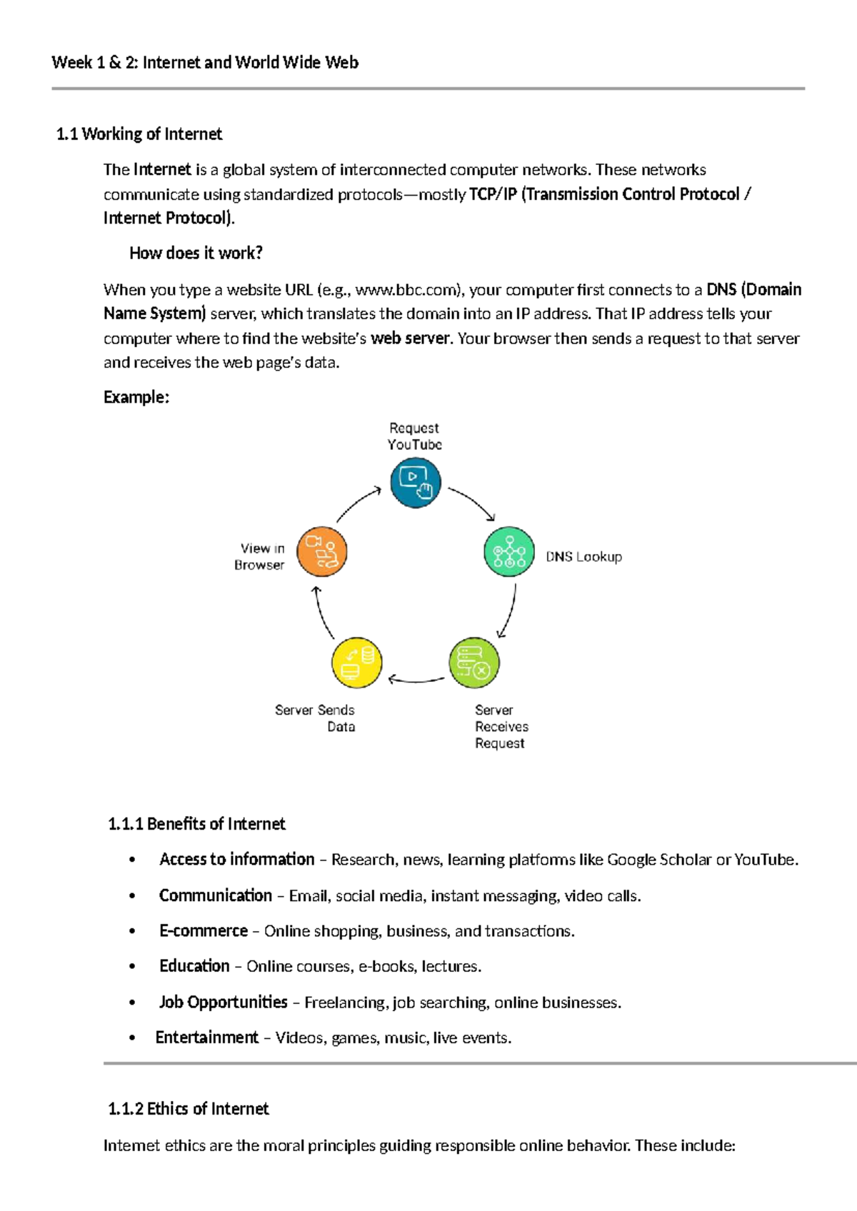 Web Development Essentials: Week 1 - Internet & WWW Overview - Studocu