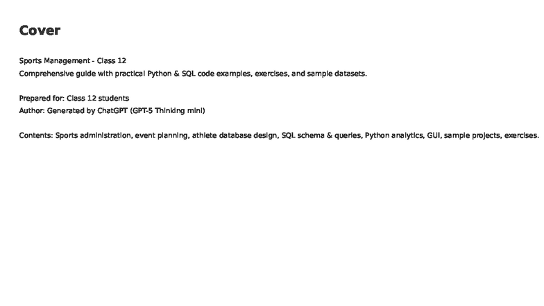 Comprehensive Guide to Sports Management (Class 12) with Python & SQL ...