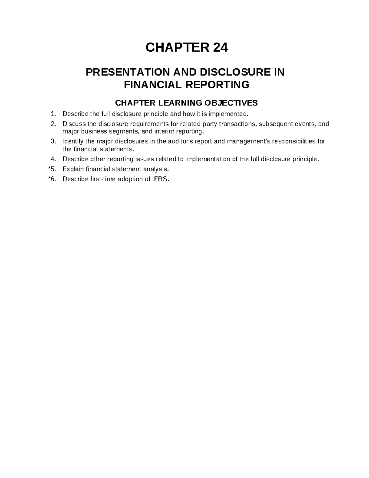Kieso IFRS4 TB Ch24 - Financial Reporting Presentation & Disclosure Qs ...