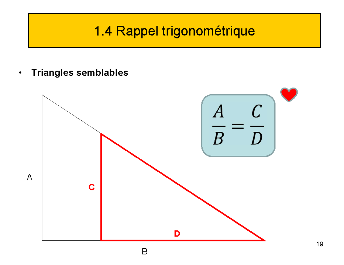 Feuille aide memoire avec formules - Triangles semblables 1 Rappel ...