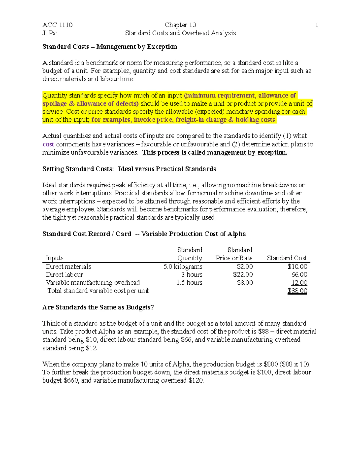 Ch 11 & 11A Notes - ACC 1110 J. Pai Chapter 11 and Appendix 11 A ...