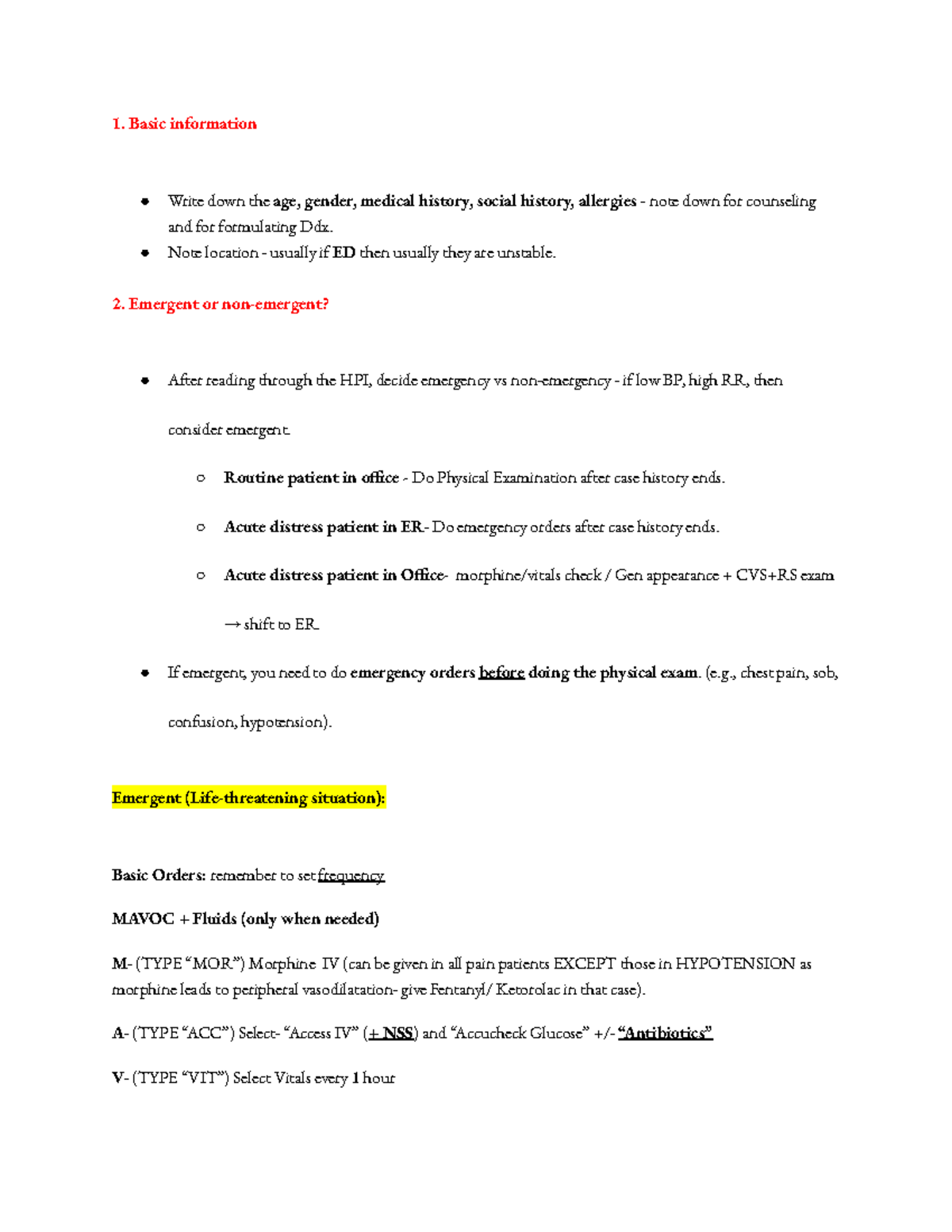 CCS Outline: Emergency Patient Management & Differential Diagnosis ...