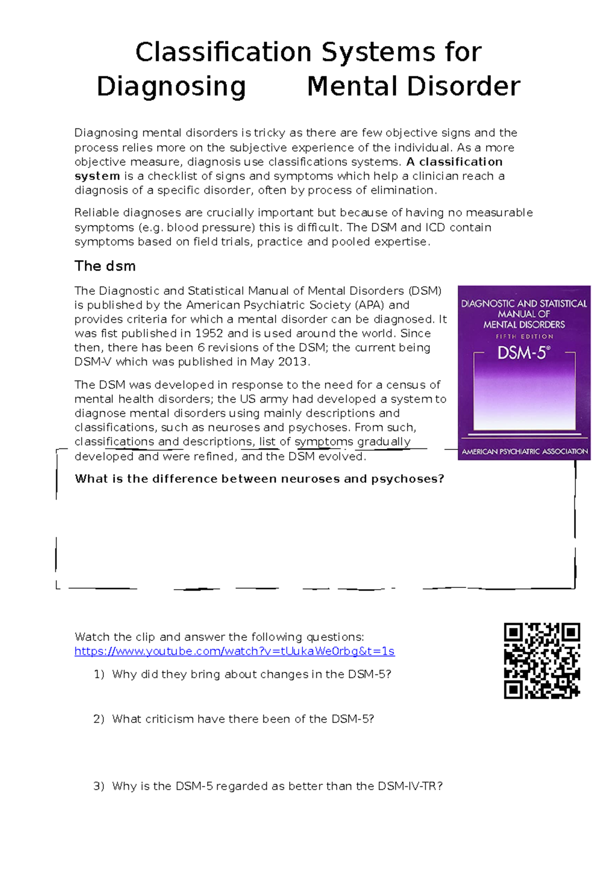 DSM and ICD and reliability and validity - Classification Systems for ...