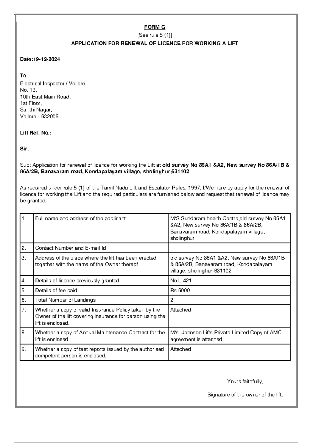 676430 c406915 - kudra mamae - FORM G [See rule 5 (1)] APPLICATION FOR ...
