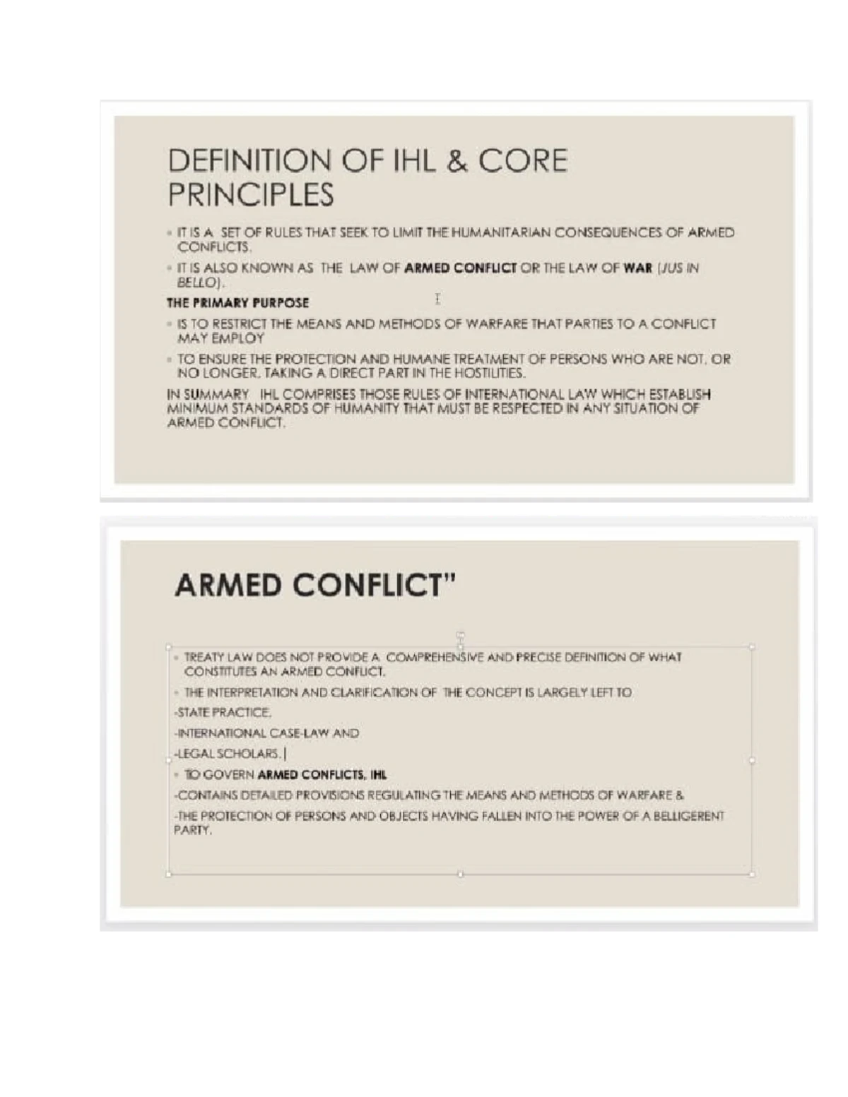 IHL 101: Lesson 1 Introduction to International Humanitarian Law Notes ...