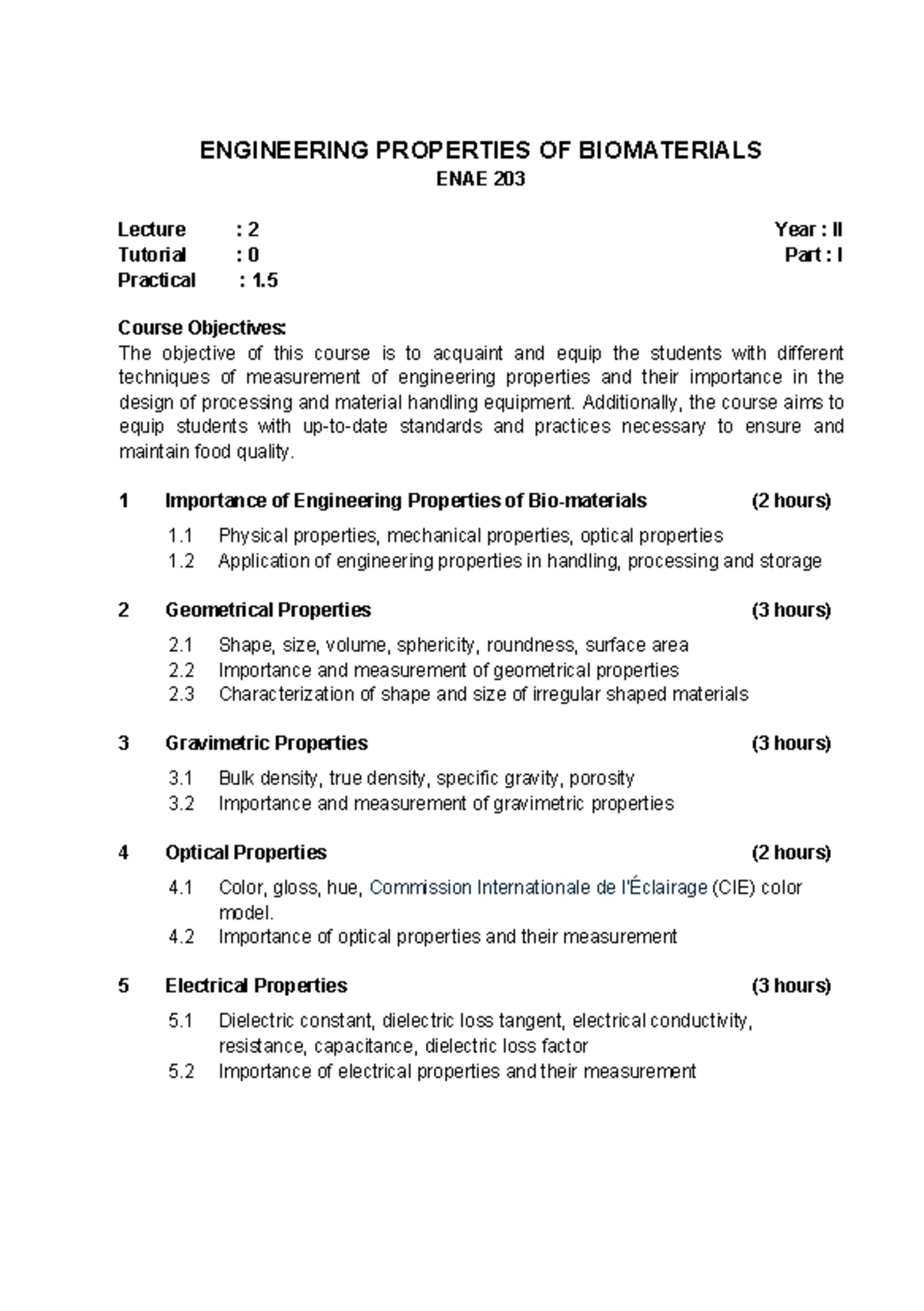 AE 203 Engineering Properties OF Biomaterials - ENGINEERING PROPERTIES ...