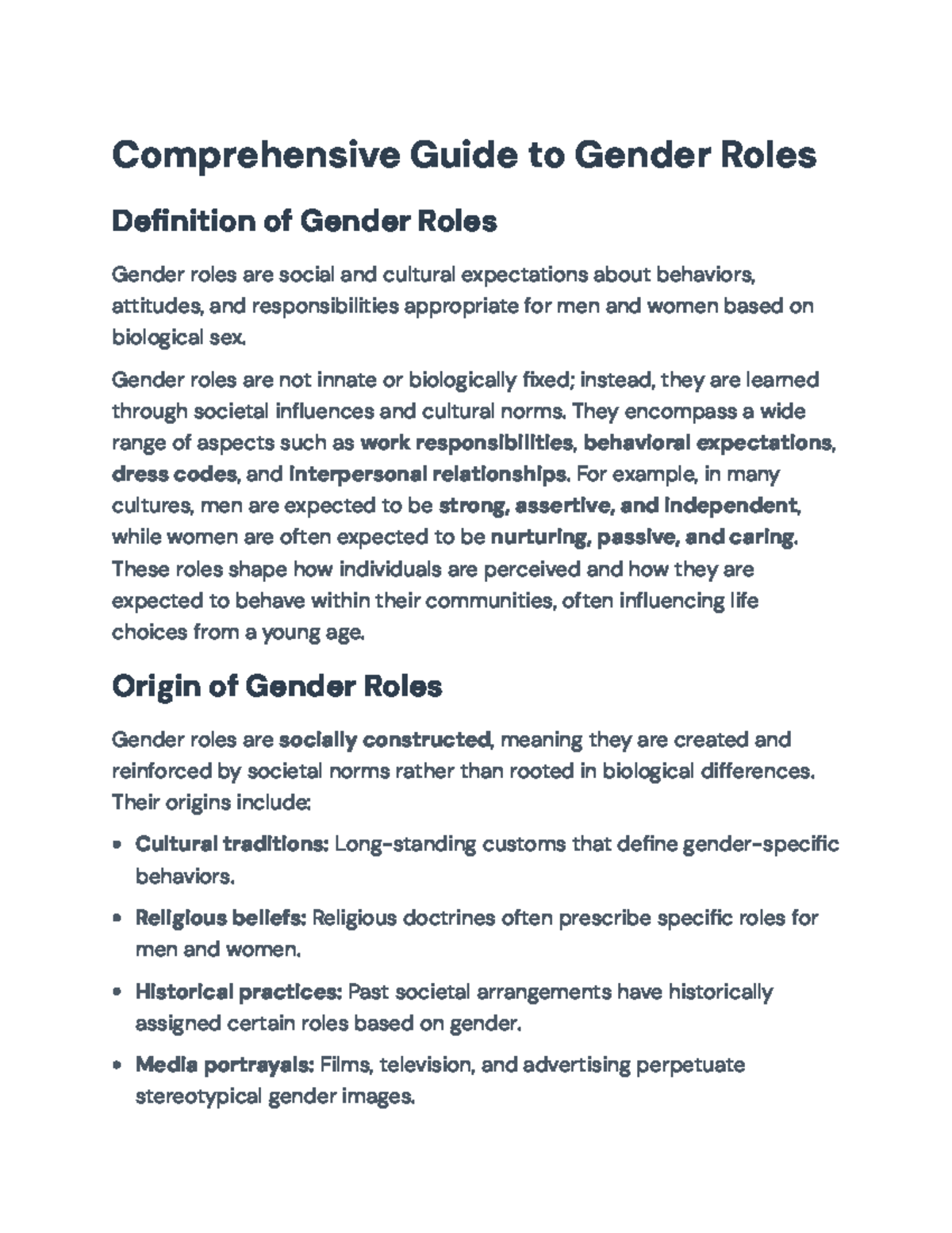 Comprehensive Guide to Gender Roles: Definitions, Origins & Impacts ...