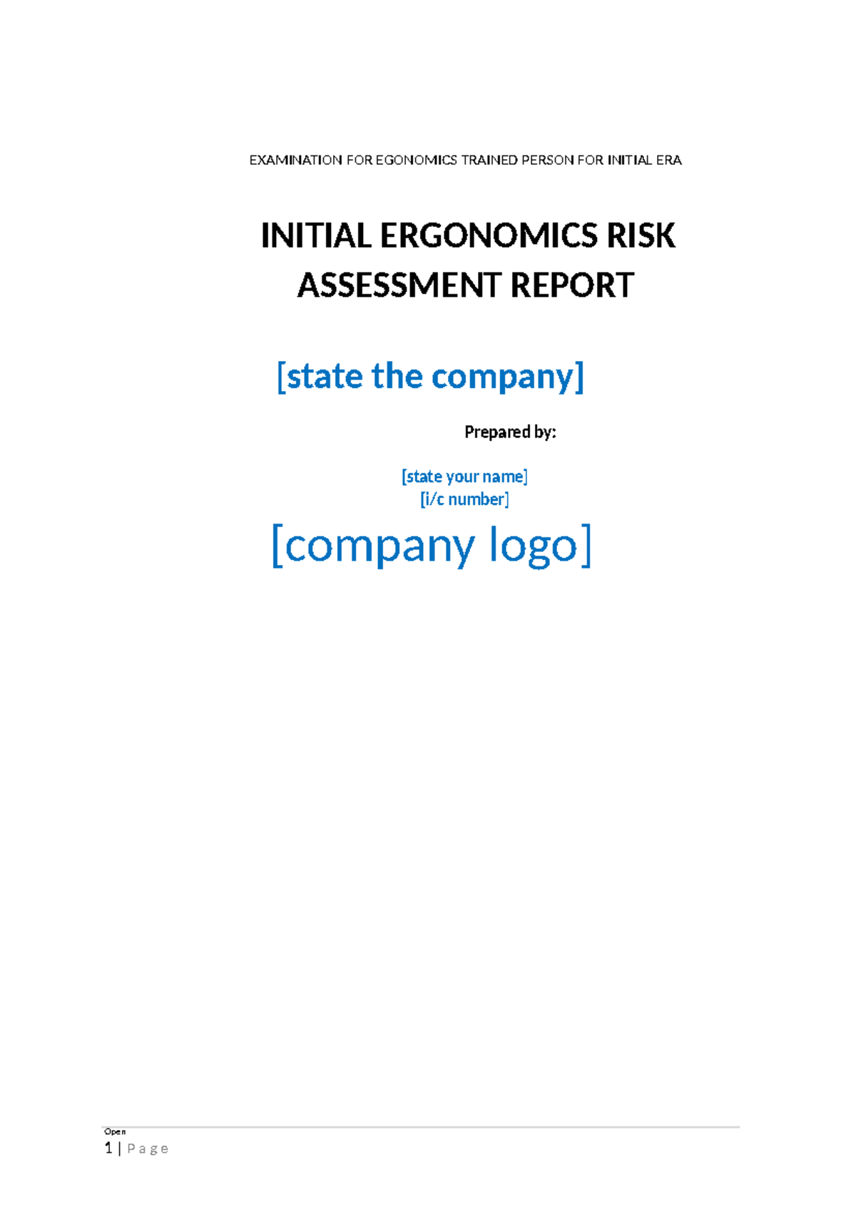 Template Report Initial - EXAMINATION FOR EGONOMICS TRAINED PERSON FOR ...