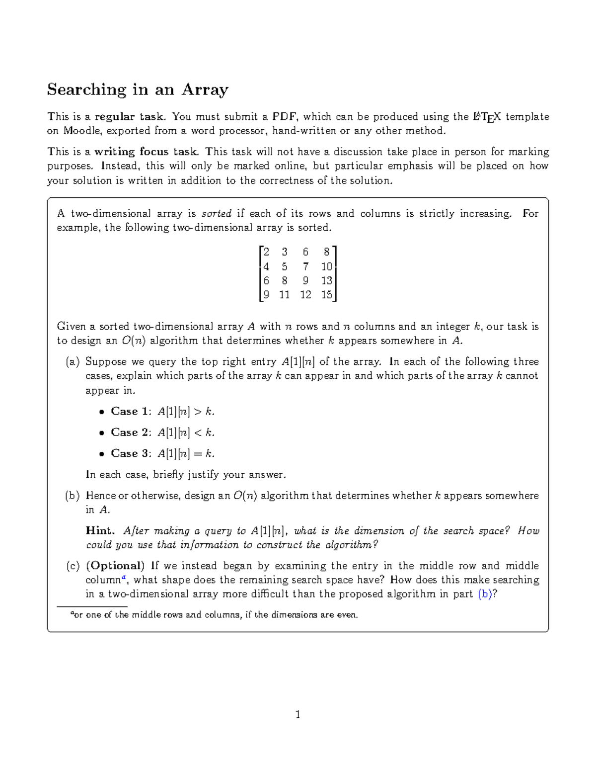 Searching In An Array - Week 1 DN Task - Searching in an Array This is ...