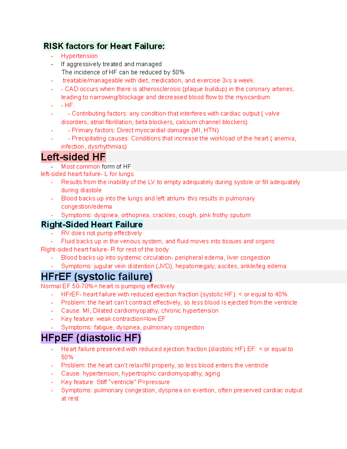 Nursing Management and Interventions for Heart Failure Patients - NUR ...