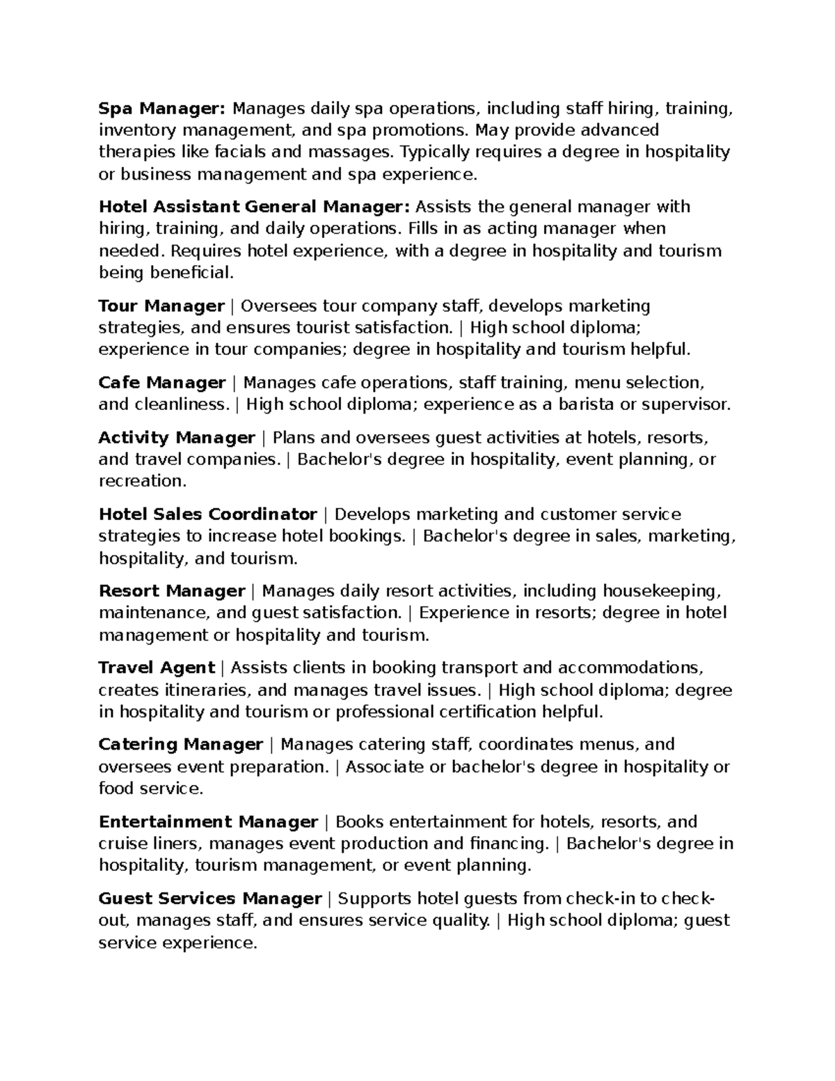 Hospitality Management Roles Overview: Key Responsibilities and ...