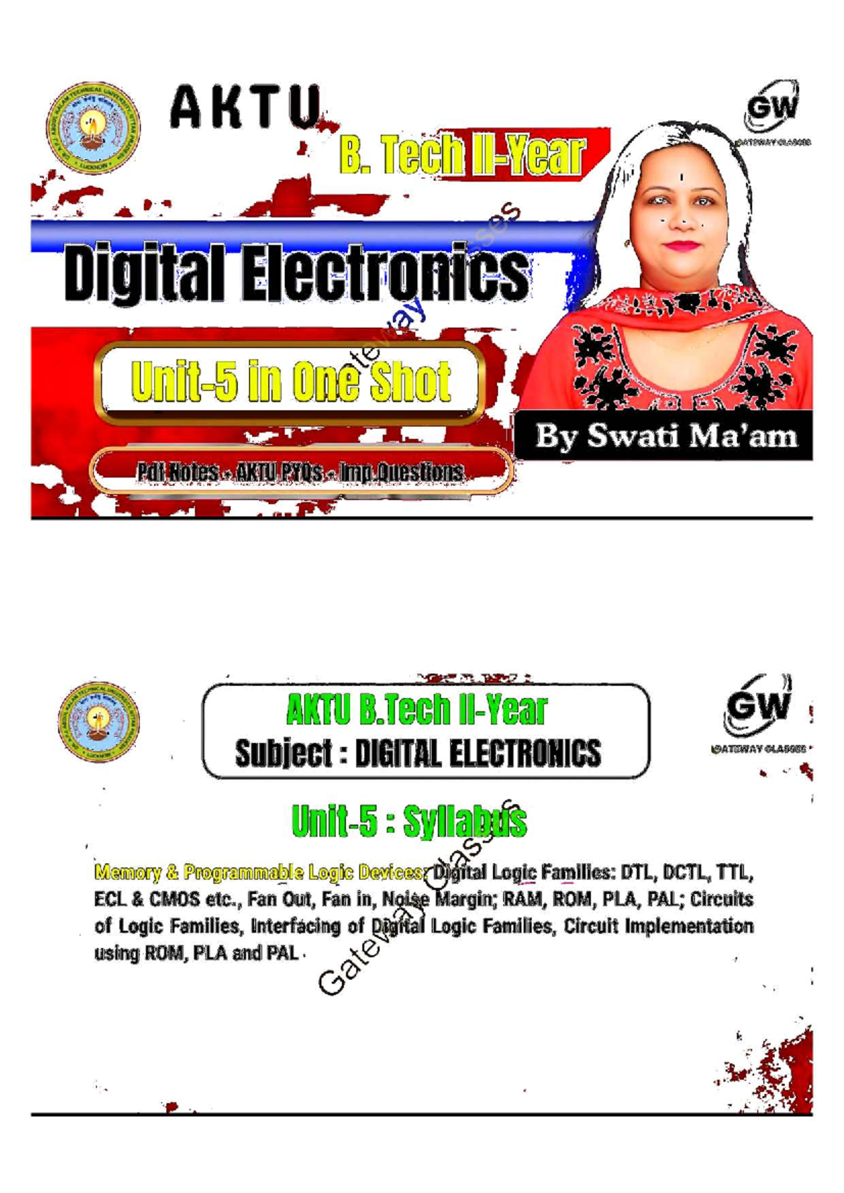 Digital Electronics Notes for AKTU B.Tech: Unit 5 Overview - Studocu