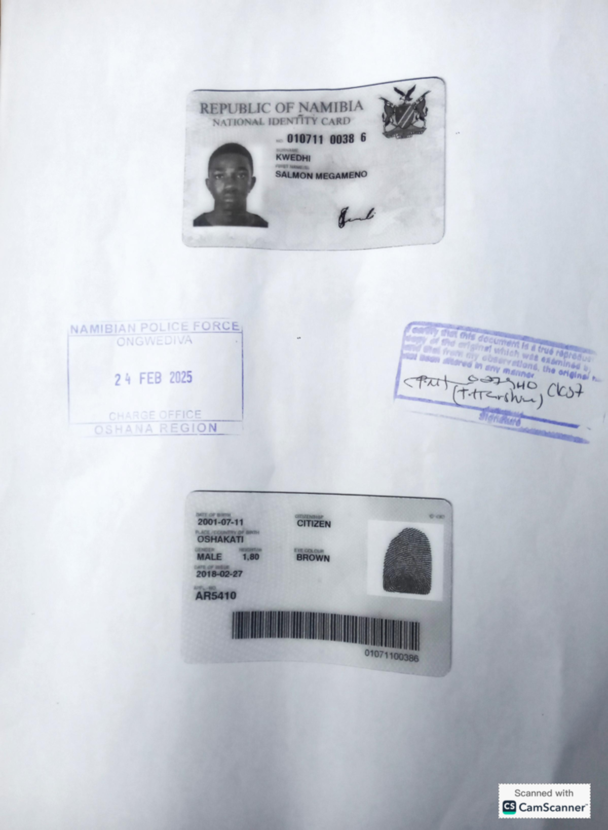 22003 4516 - National ID Card Verification Report - Studocu