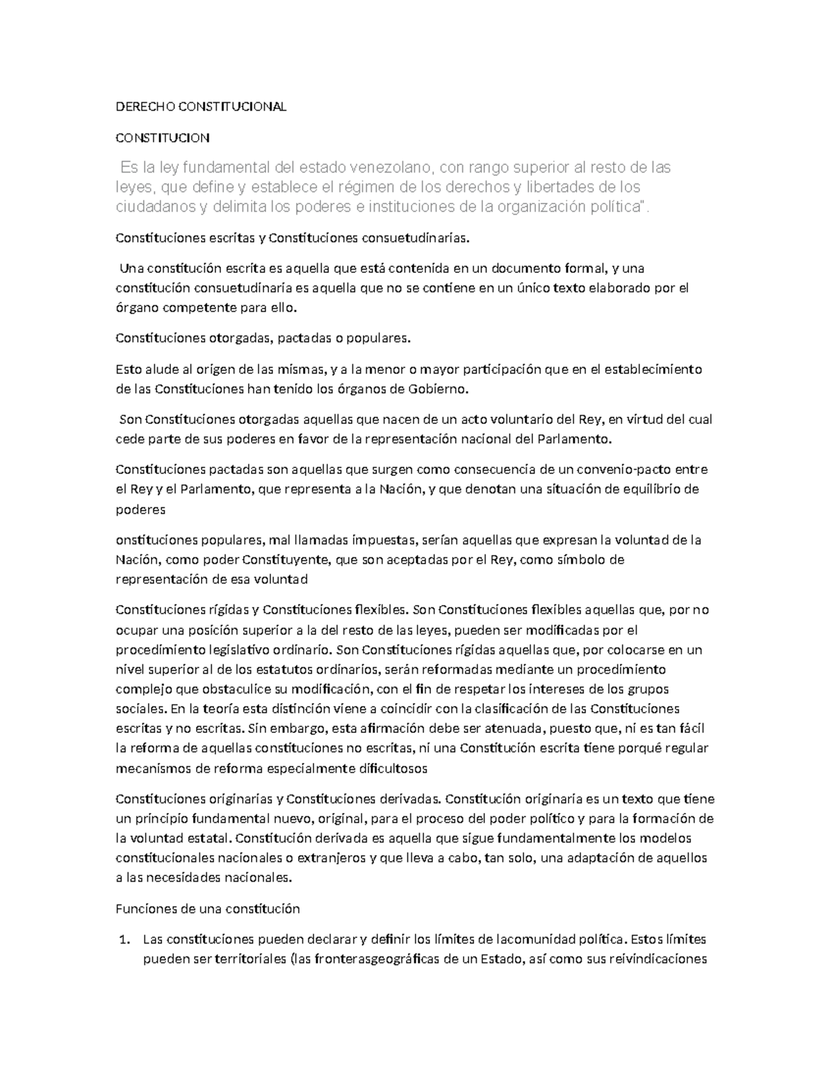 DERECHO CONSTITUCIONAL: Fundamentos y Estructura del Estado - Studocu