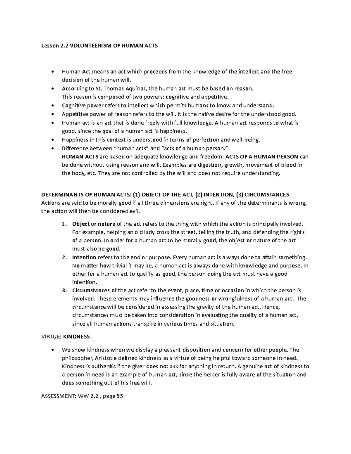 Lesson 4 Notes: Dignity as My Innate Value and Respect for Life - Studocu