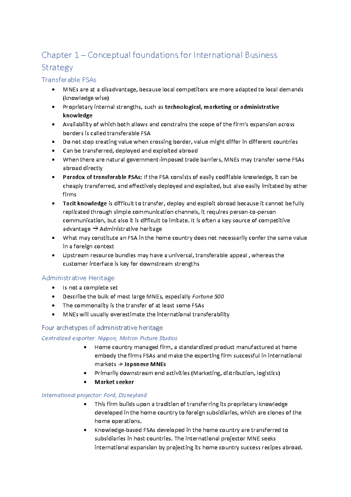 IB 101: Summary of Key Concepts from All Chapters in International ...