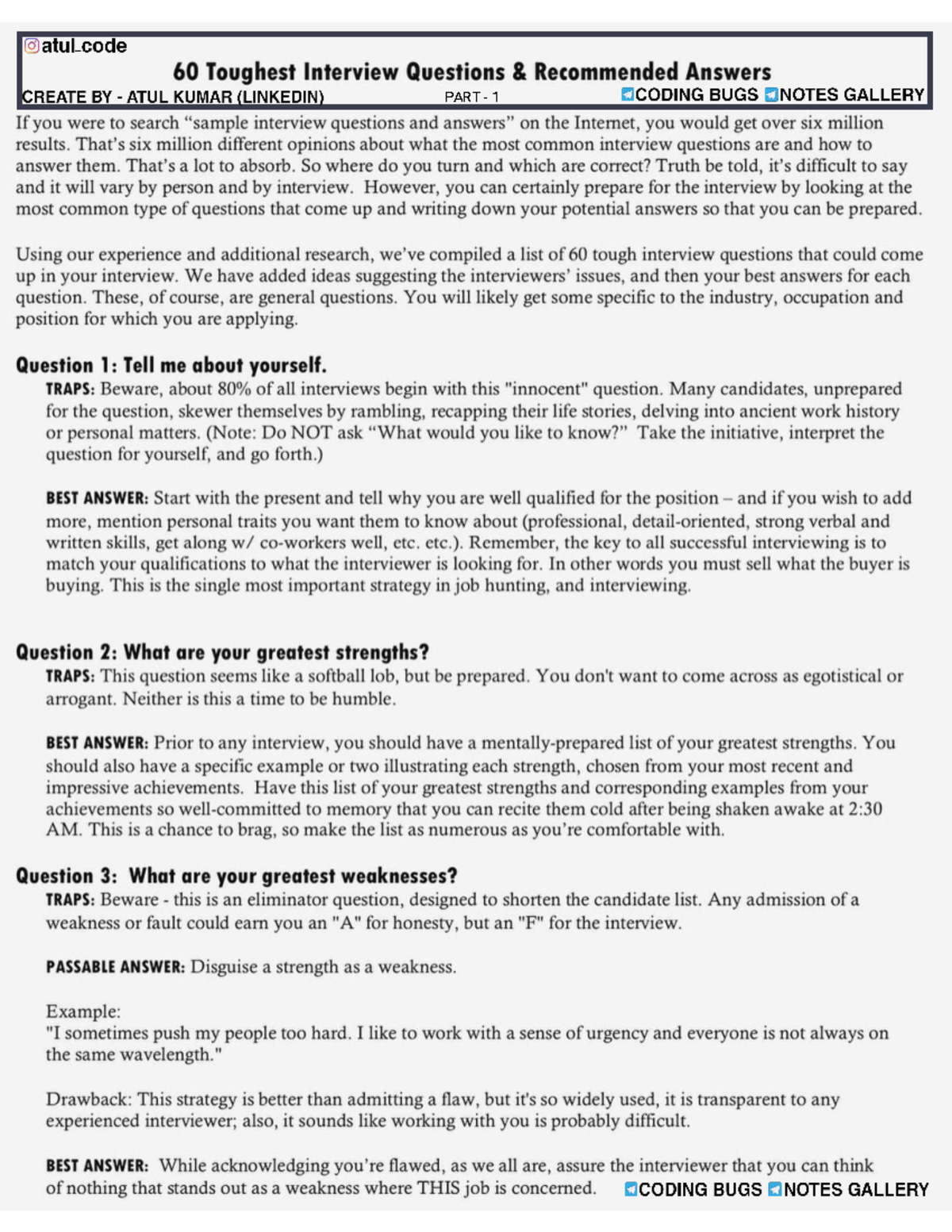 60 Toughest Interview Questions 📕 - Computer Engineering - Studocu