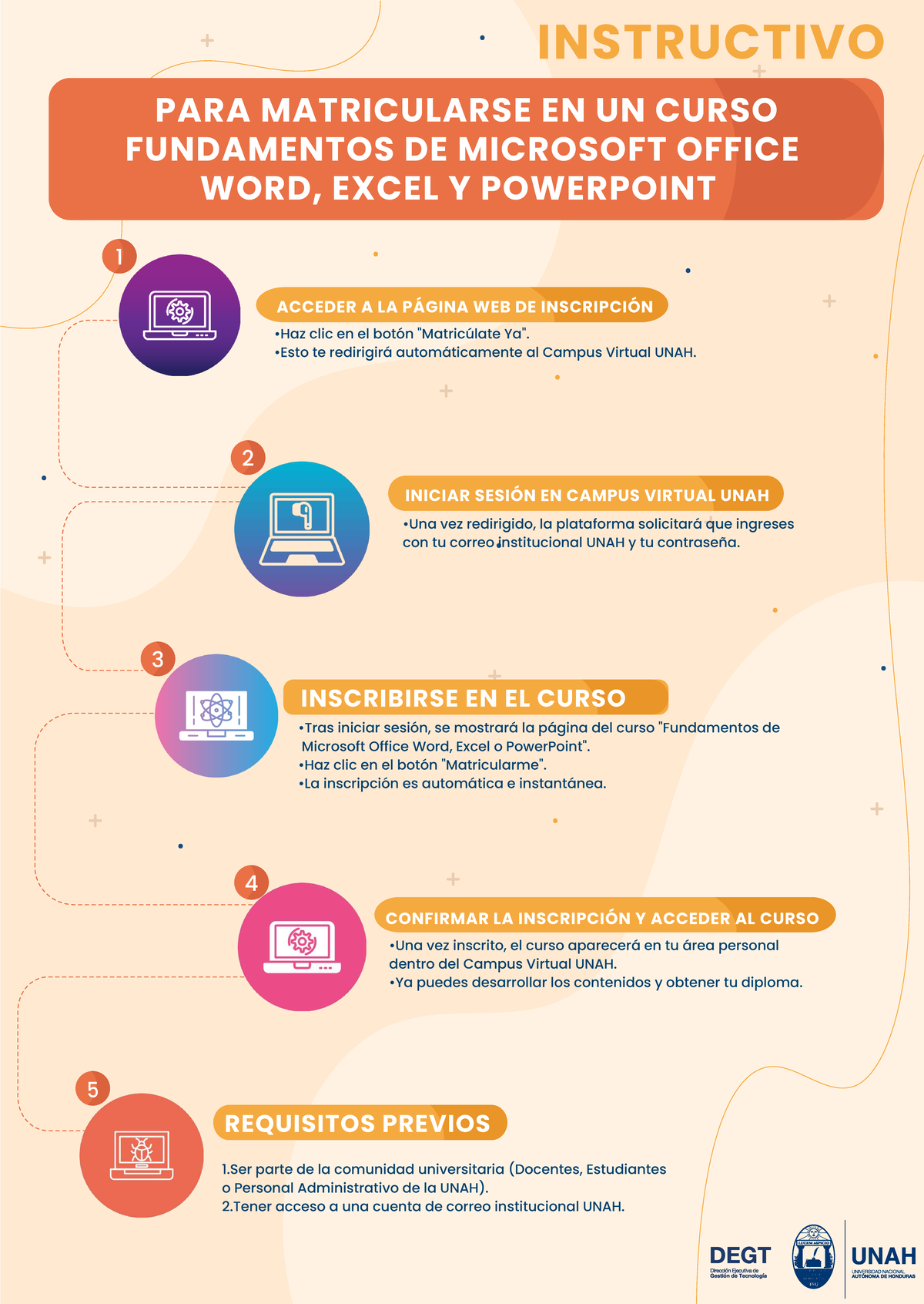 Instructivo para Matricularse en Curso de Microsoft Office 1 UNAH - Studocu