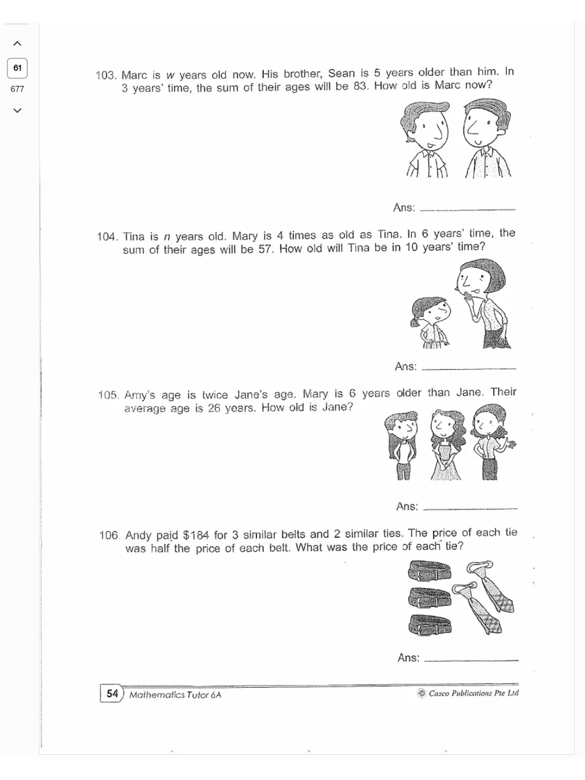 61 103. Algebra Problems and Solutions for Mathematics Tutor 6A - Studocu