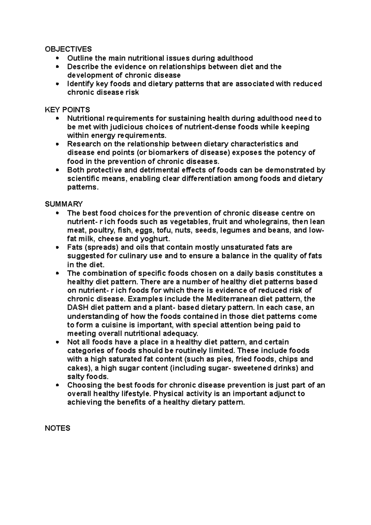 Learning Objectives - textbook notes - OBJECTIVES Outline the main ...