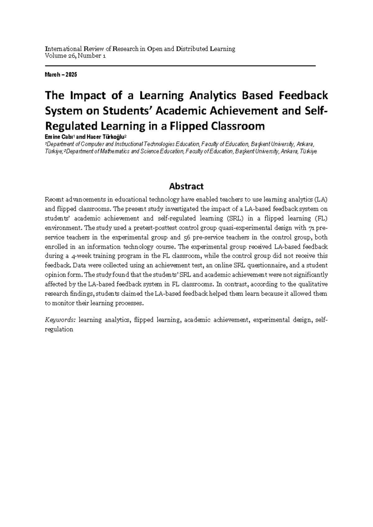 The Impact of Learning Analytics Feedback on Academic Achievement in FL ...