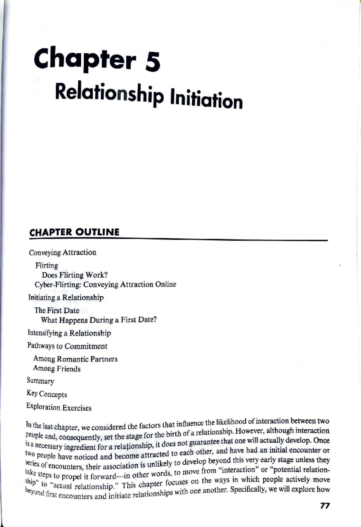 Ch 5: Relationship Initiation - Key Concepts and Insights - Studocu