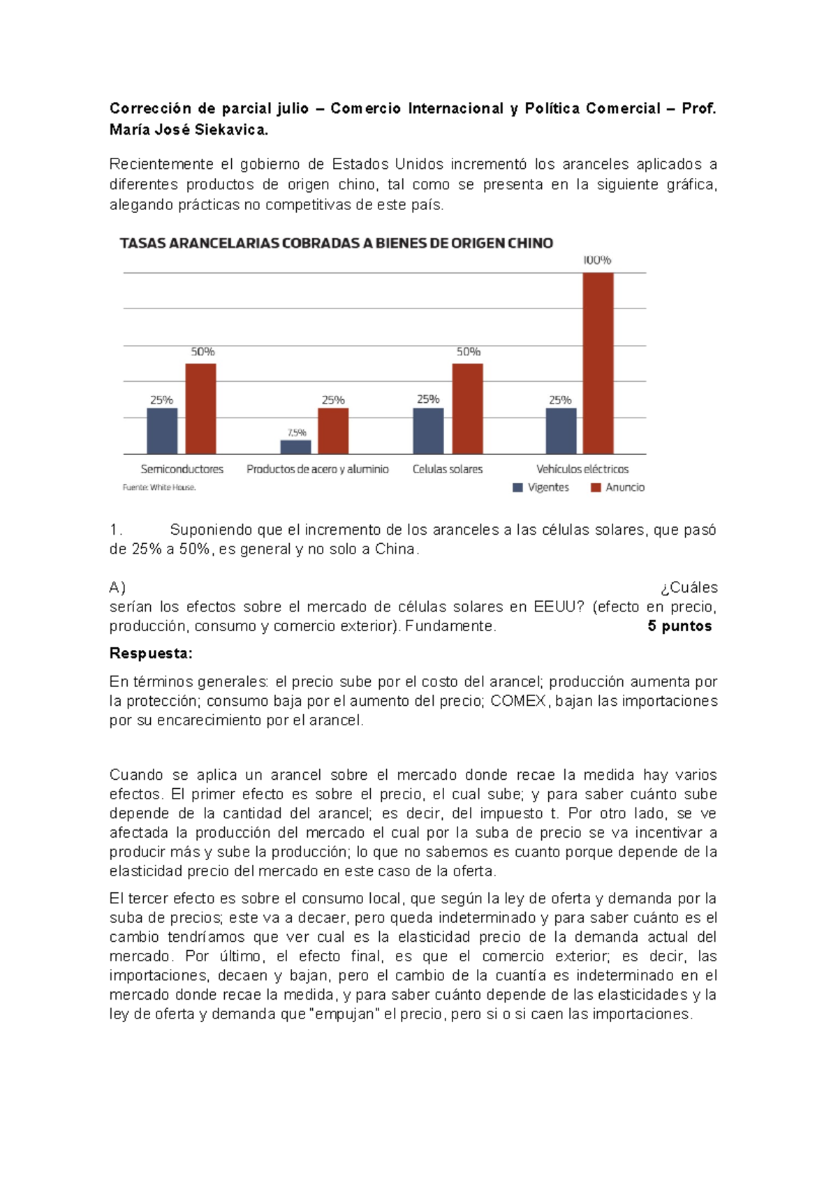 Parcial CIPC Julio 2024: Efectos de Aranceles en Comercio Internacional ...