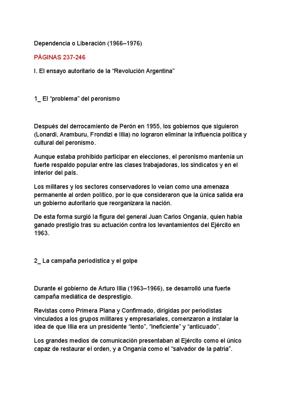 Historia del Peronismo y su Impacto en Argentina (HIST 101) - Studocu