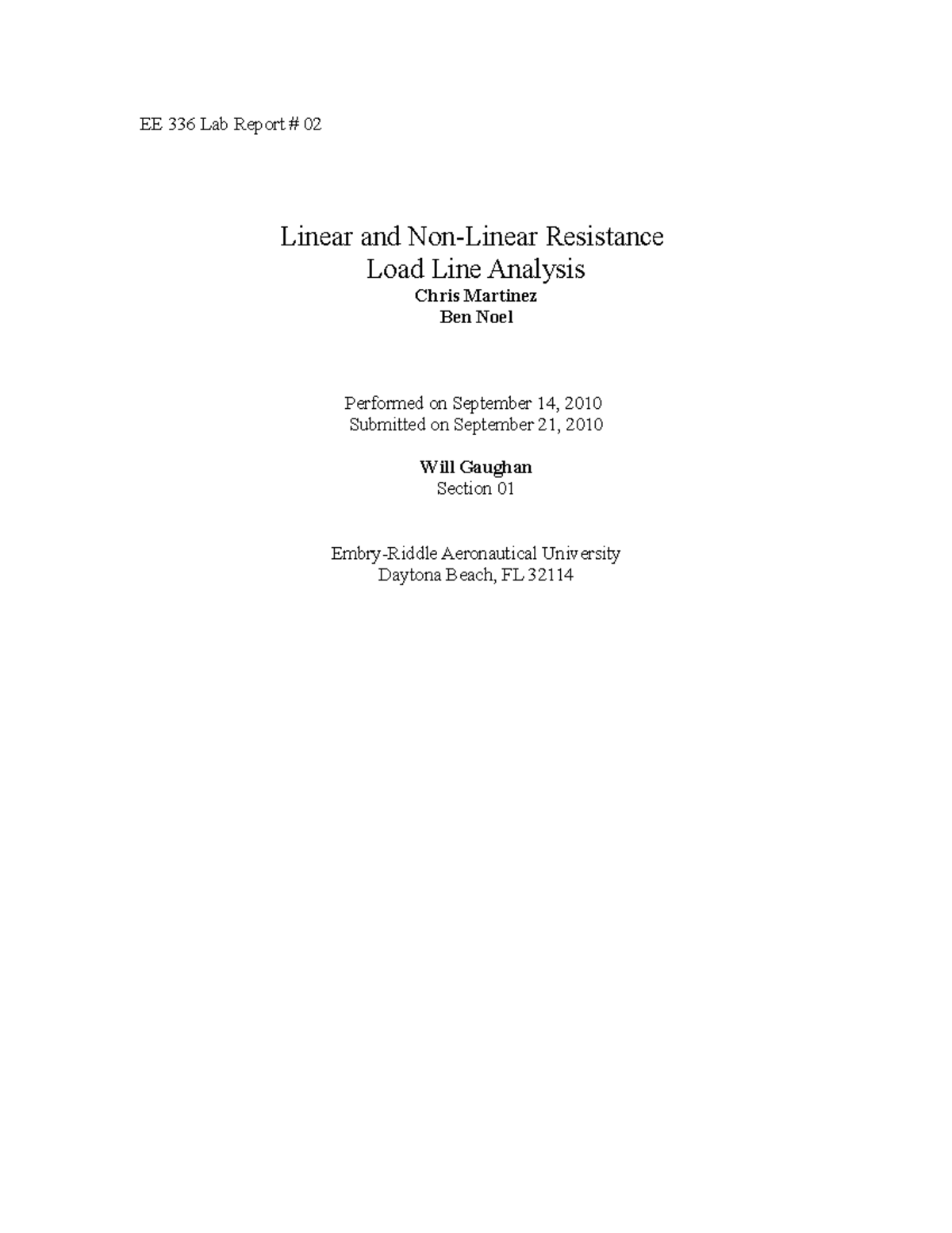 EE 336 Lab Report: Linear vs Non-Linear Load Line Analysis - Studocu