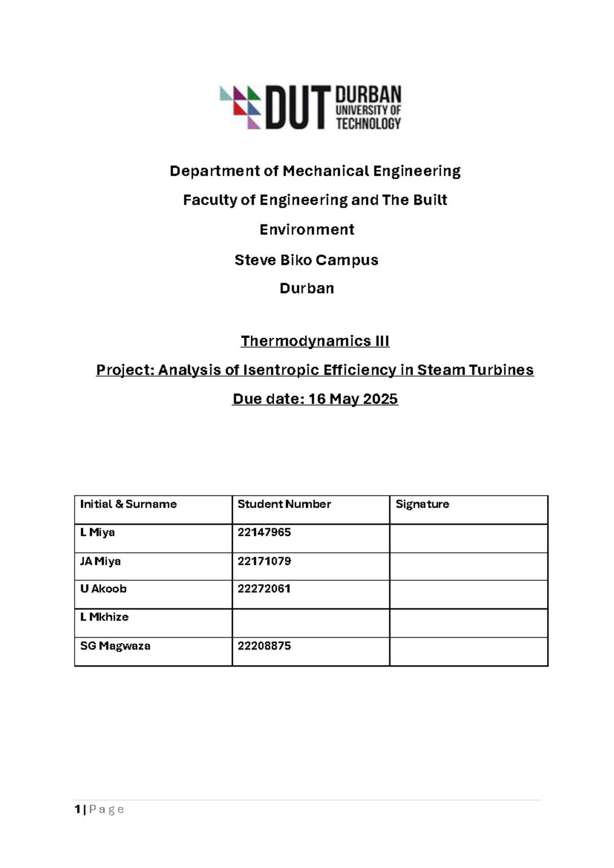 Thermo 3 Project: Analyzing Isentropic Efficiency in Steam Turbines ...