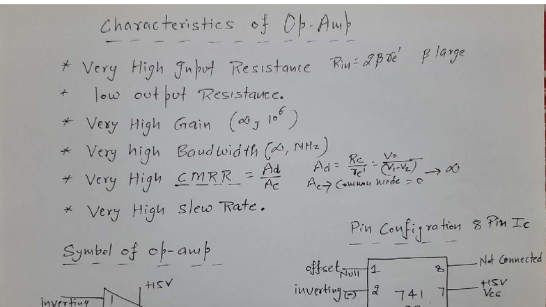 Lec 9-12 on Op Amp: Properties, Applications & Types - LICA - Studocu