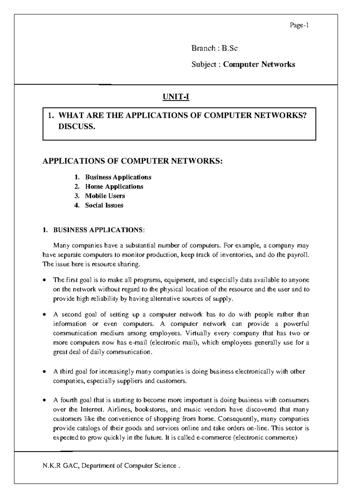 Computer Network - its very useful to all cs - Subject : Computer ...