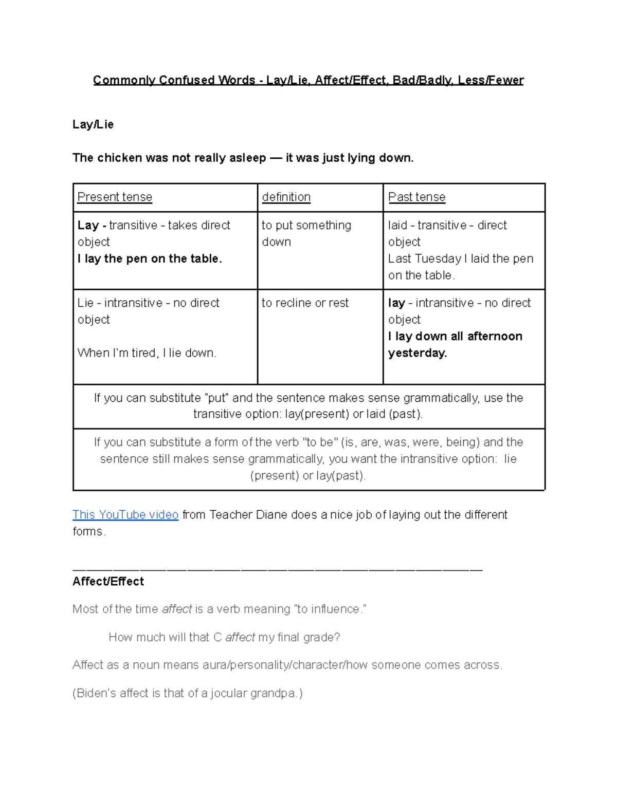 Pronouns - Grammar Quiz Prep Notes - Studocu