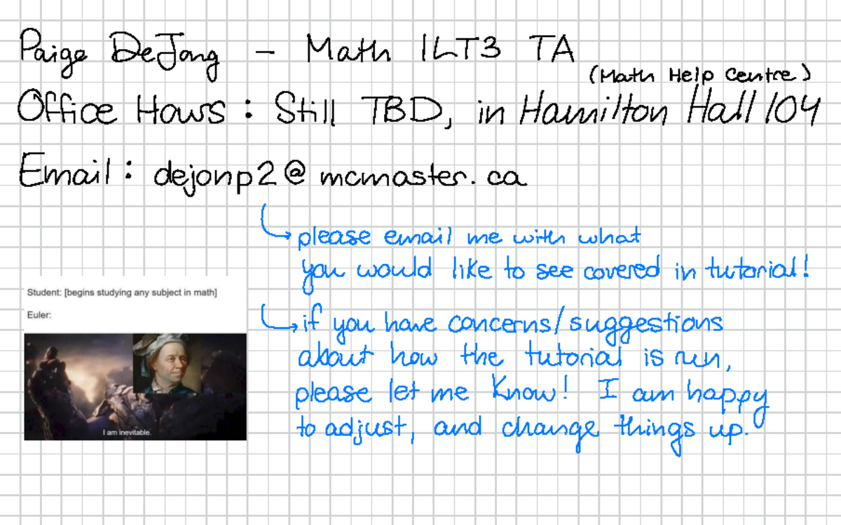 Math ILT3 TA: Week 1 Tutorial Work on Differential Equations - Studocu