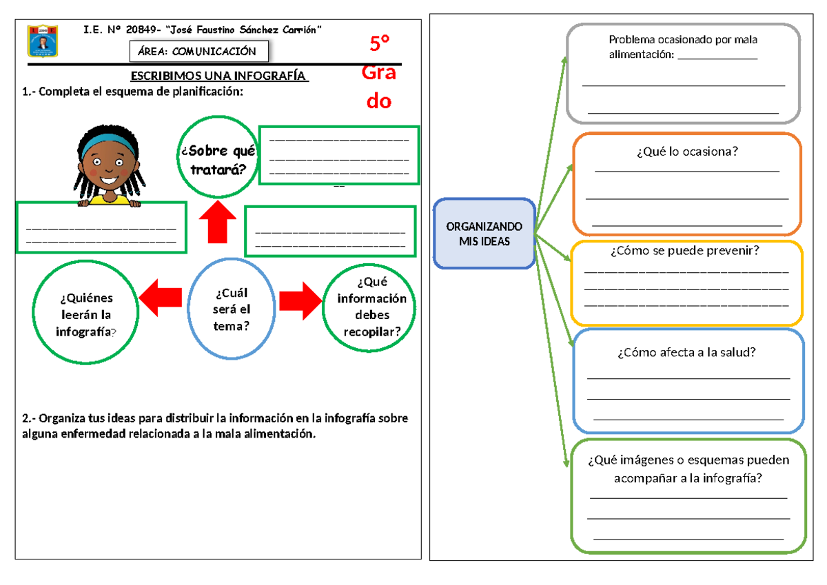 Ficha Escribimos UNA Infografia - I. Nº 20849- “José Faustino Sánchez ...