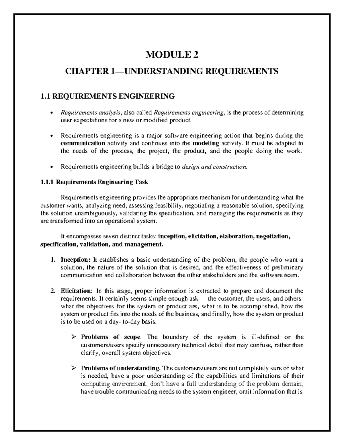 BCS501 Module 2: Requirements Engineering and Elicitation Techniques ...