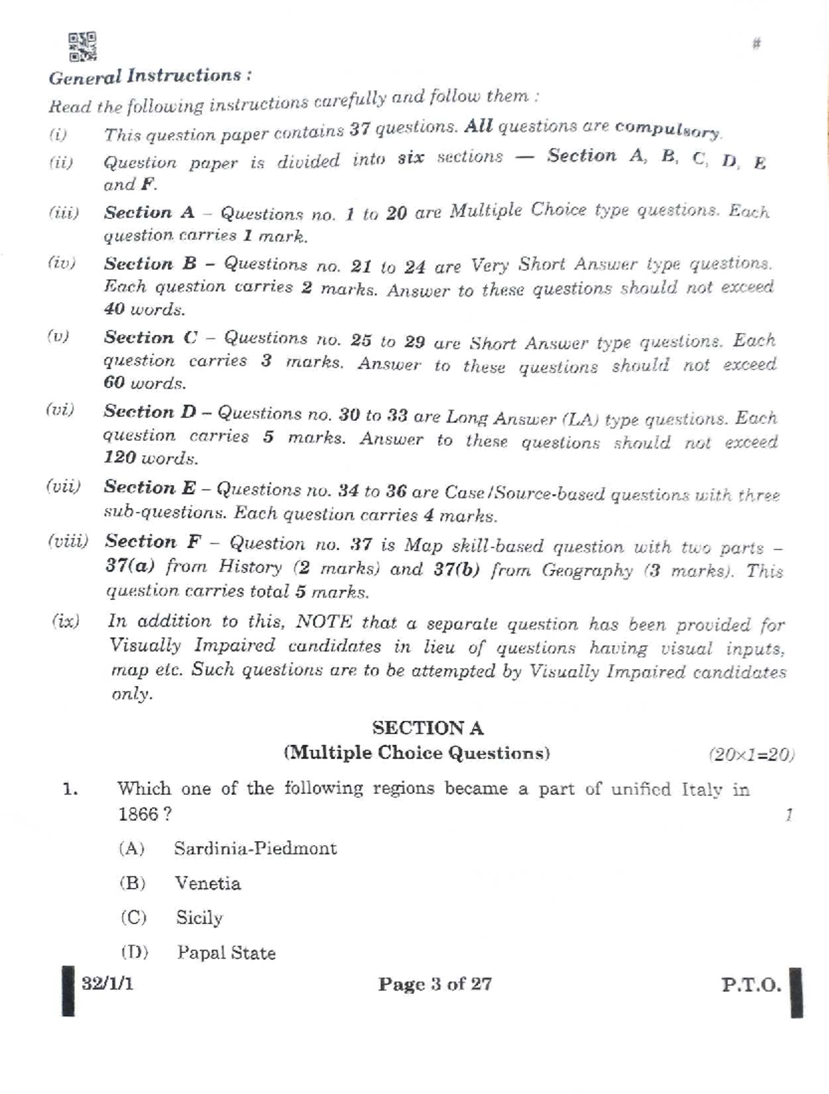 SST 101: General Instructions for Board Question Set 1 - Studocu