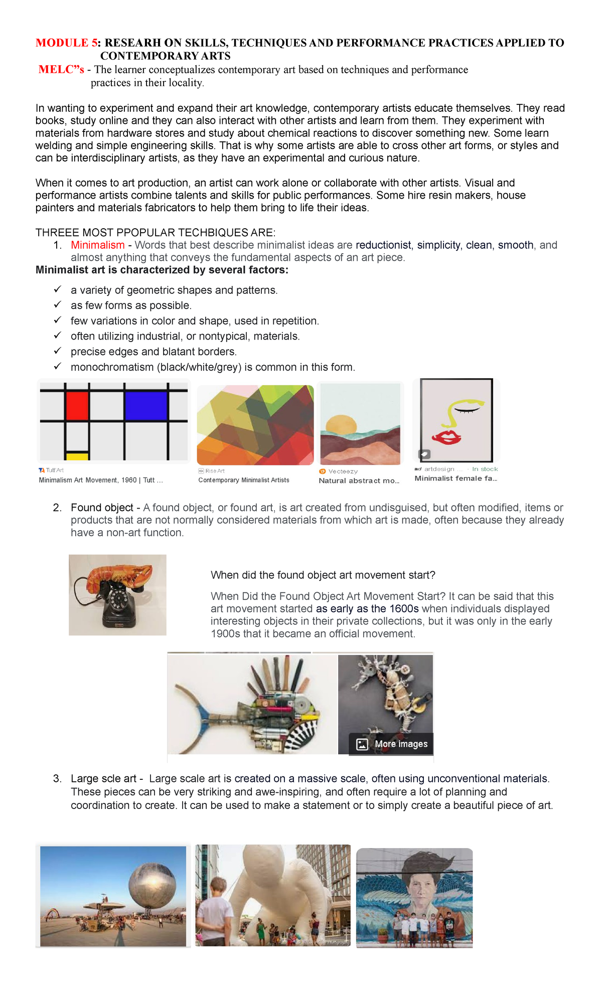CPAR Q4 Module 5 - Research on Contemporary Arts Techniques - Studocu
