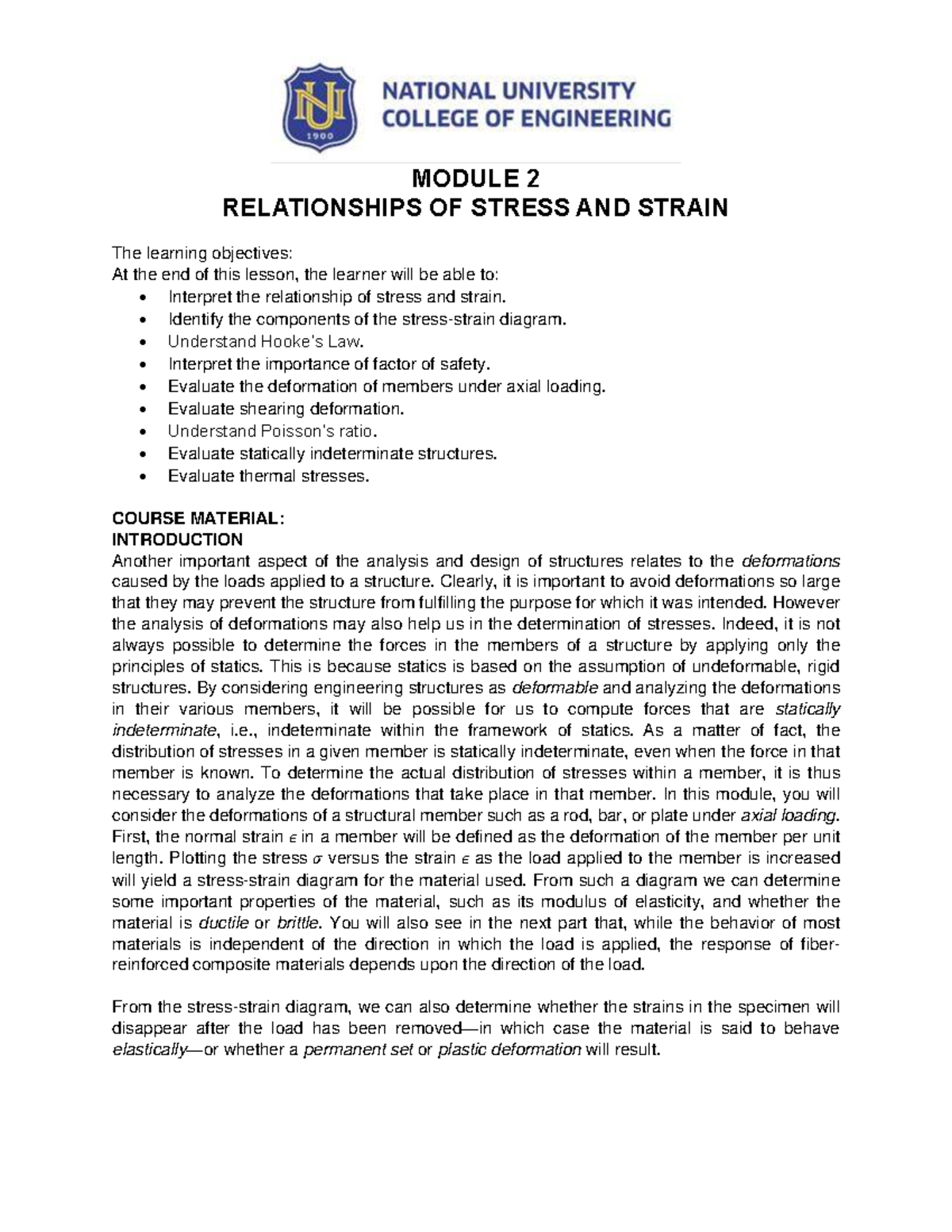 Cemdef 40 Module 2 - Understanding Stress and Strain Relationships ...