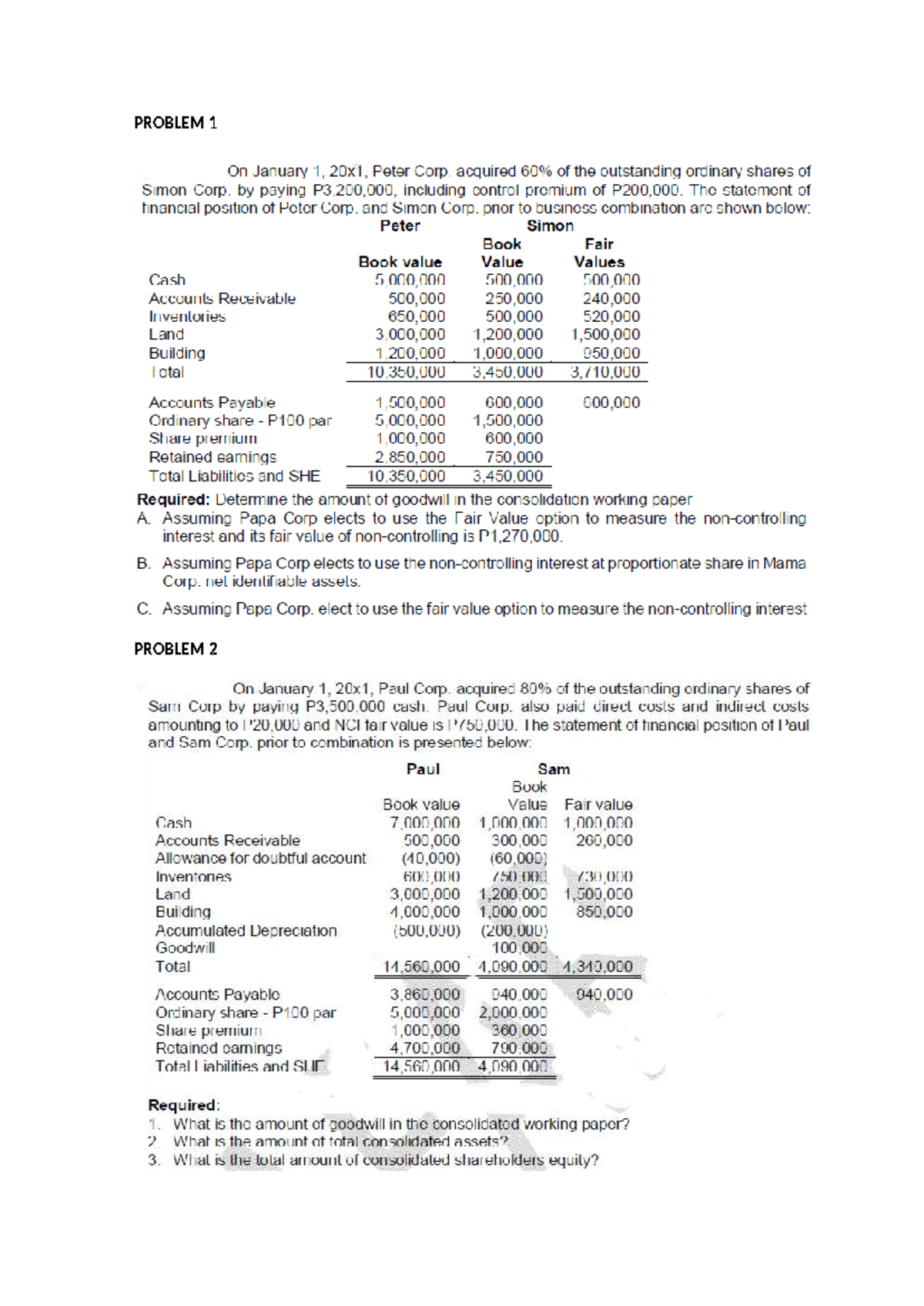 Business Combination Analysis: Goodwill Calculation (Course Code: BC-2 ...