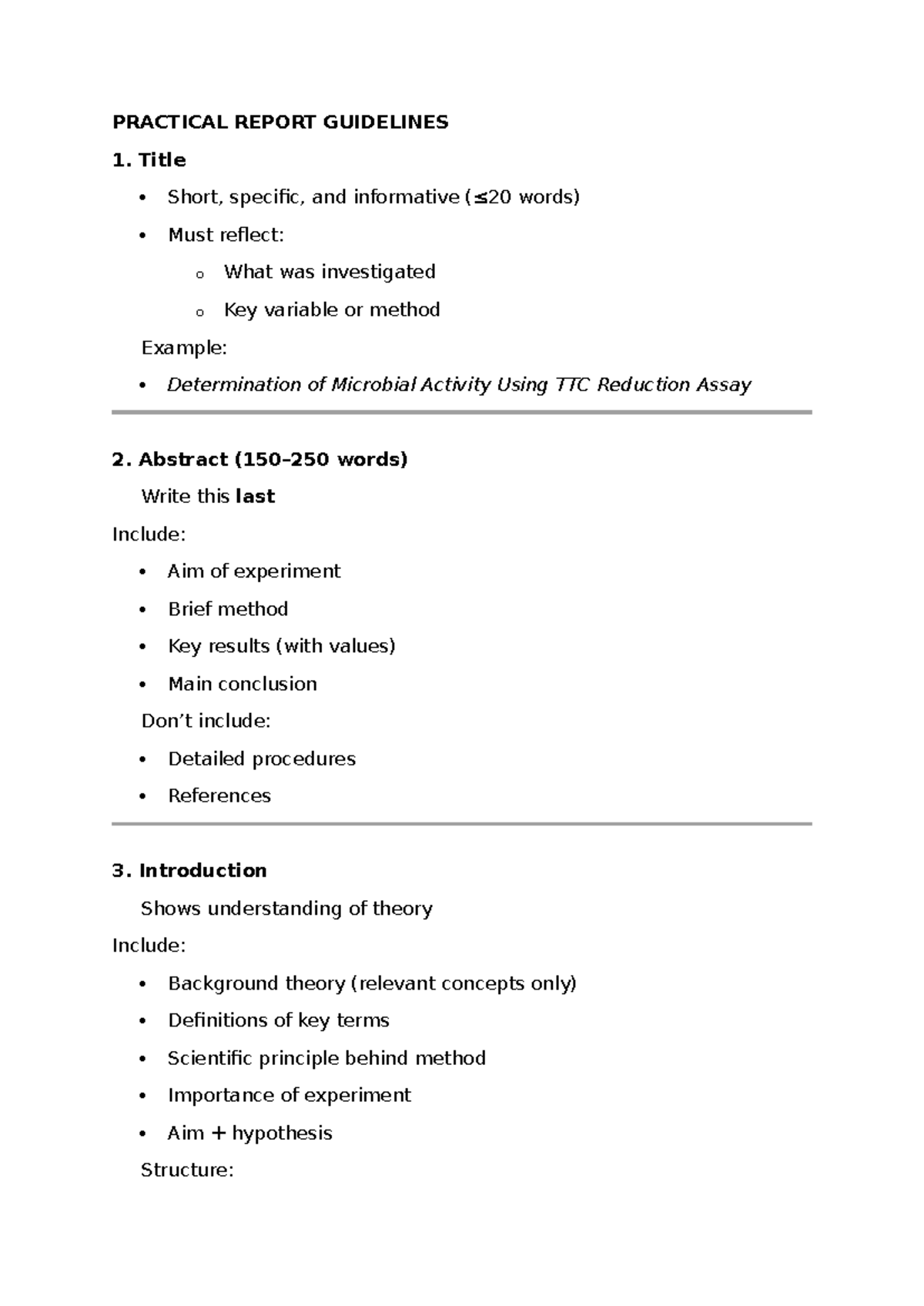 PRACTICAL REPORT GUIDELINES: Key Elements for Success - Studocu
