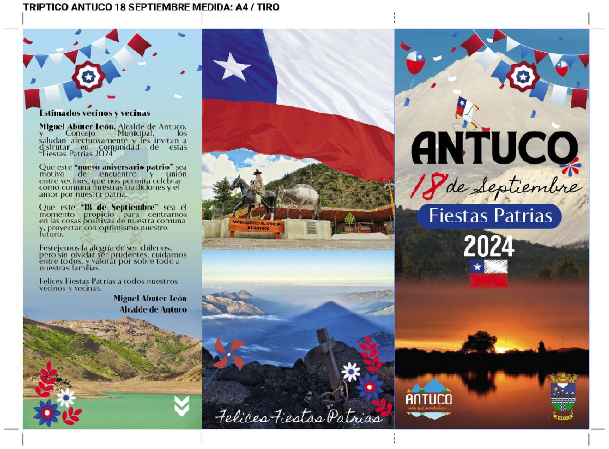 Cronograma de Fiestas Patrias ANTUCO 2024 - Studocu