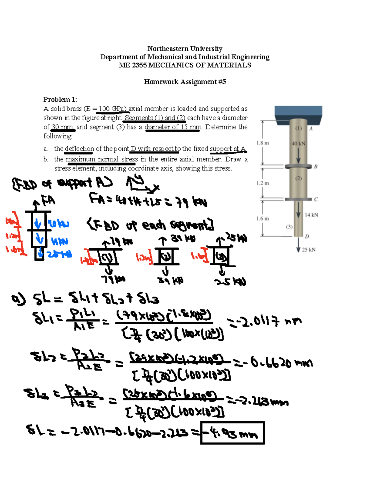 ME 2355 Mechanics of Materials Homework Assignment HW%2356 - Studocu