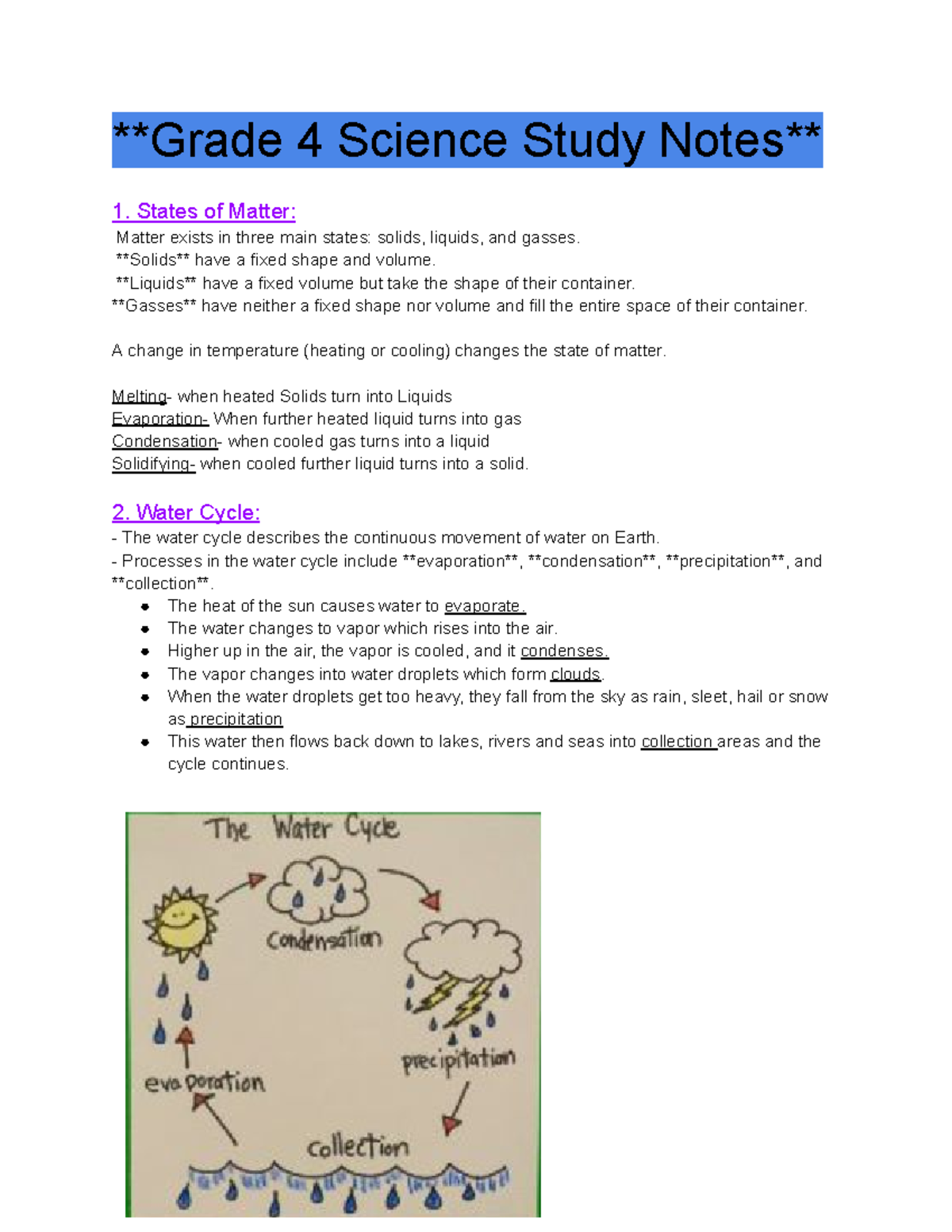 Science Study Notes - States of Matter: Matter exists in three main ...