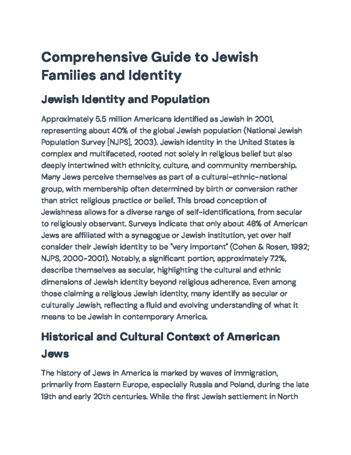 Comprehensive Guide to Jewish Families: Identity, Culture, and Dynamics ...